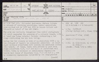 Dryburn Bridge, NT77NW 18, Ordnance Survey index card, page number 1, Recto