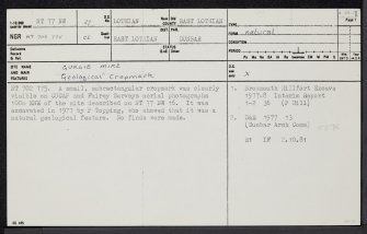 Gurgie Mire, NT77NW 27, Ordnance Survey index card, page number 1, Recto