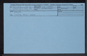 Dunglass House, NT77SE 7, Ordnance Survey index card, Recto