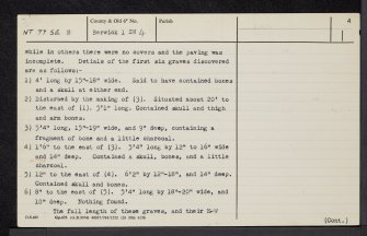 Hoprig, Dean Dykes, NT77SE 8, Ordnance Survey index card, page number 4, Verso