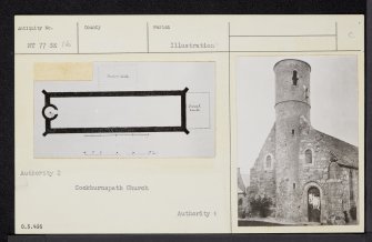 Cockburnspath Parish Church, NT77SE 16, Ordnance Survey index card, Recto