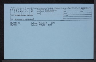 Thorntonloch Bridge, NT77SW 58, Ordnance Survey index card, Recto