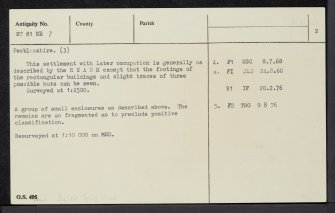 Hayhope Knowe, NT81NE 7, Ordnance Survey index card, page number 2, Verso