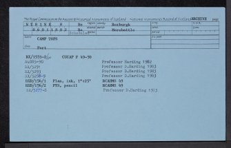 Camp Tops, NT81NE 8, Ordnance Survey index card, Recto