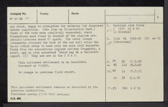 Hayhope Knowe, NT81NE 18, Ordnance Survey index card, page number 2, Verso