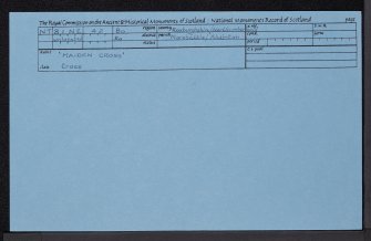 'Maiden Cross', NT81NE 42, Ordnance Survey index card, Recto