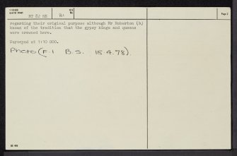Stob Stones, NT82NE 81, Ordnance Survey index card, page number 2, Verso