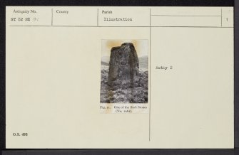 Stob Stones, NT82NE 81, Ordnance Survey index card, page number 1, Recto