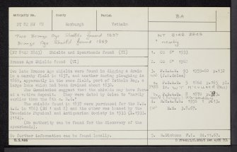 Yetholm, NT82NW 12, Ordnance Survey index card, Recto