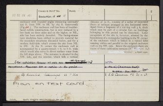 Burnhead, NT82NW 41, Ordnance Survey index card, page number 2, Verso
