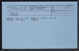 White Law, NT82SW 3, Ordnance Survey index card, Recto