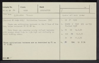 Mow Law, NT82SW 36, Ordnance Survey index card, Recto