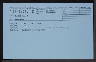 Fasset Hill, NT82SW 41, Ordnance Survey index card, Recto