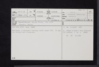 Coldstream, Kelso Road, The Lees, NT83NW 22, Ordnance Survey index card, page number 1, Recto