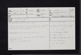 Ladykirk House, NT84NE 19, Ordnance Survey index card, page number 1, Recto