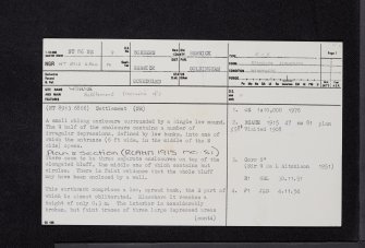 Westerside, NT86NE 9, Ordnance Survey index card, page number 1, Recto