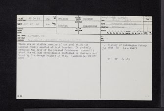 Lumsdaine, NT86NE 26, Ordnance Survey index card, page number 1, Recto