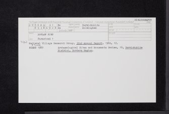 Dowlaw Burn, NT86NE 31, Ordnance Survey index card, Recto