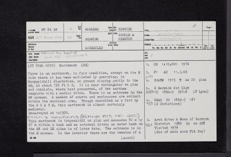 Marygoldhill Plantation, NT86SW 4, Ordnance Survey index card, page number 1, Recto