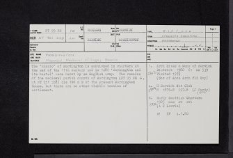 Mordington, NT95NE 10, Ordnance Survey index card, page number 1, Recto