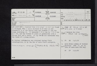 Grunewald, NT95NW 17, Ordnance Survey index card, page number 1, Recto