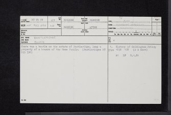 Bastleridge, NT95NW 29, Ordnance Survey index card, page number 1, Recto