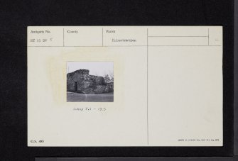 Edrington Castle, NT95SW 5, Ordnance Survey index card, Recto