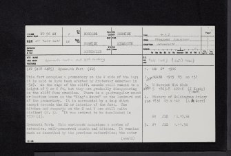 Eyemouth, King's Mount, Fort, NT96SW 1, Ordnance Survey index card, page number 1, Recto