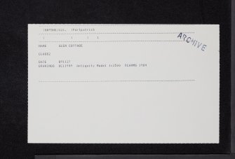 Glen Cottage, NW95NE 21, Ordnance Survey index card, Recto