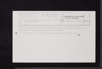 Little Galdenoch, Mill, NW96SE 12, Ordnance Survey index card, Recto