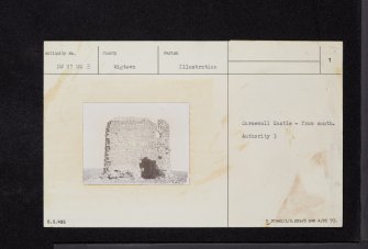 Corsewall Castle, NW97SE 3, Ordnance Survey index card, page number 1, Recto