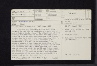 Crammag Head, NX03SE 1, Ordnance Survey index card, page number 1, Recto