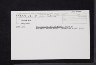 Ardwell Mill, NX04NE 28, Ordnance Survey index card, Recto
