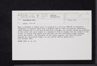 Craigenlee Fell, NX05NW 13, Ordnance Survey index card, Recto