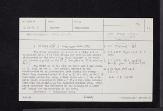 Balgreggan, NX05SE 6, Ordnance Survey index card, page number 1, Recto