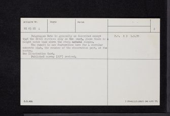 Balgreggan, NX05SE 6, Ordnance Survey index card, page number 2, Verso