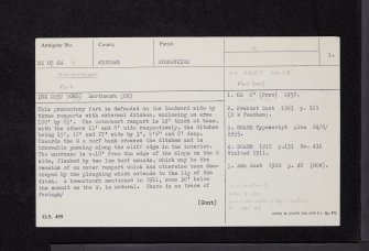 Kirklauchline, NX05SW 6, Ordnance Survey index card, page number 1, Recto