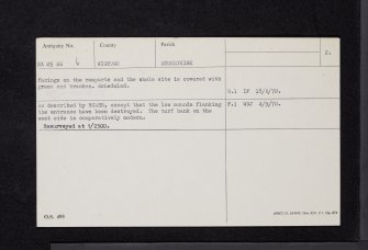 Kirklauchline, NX05SW 6, Ordnance Survey index card, page number 2, Verso