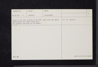 Awhirk, NX05SW 14, Ordnance Survey index card, page number 2, Verso