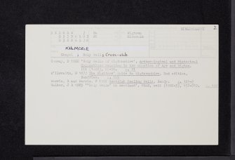 Kilmorie, Chapel, NX06NW 7, Ordnance Survey index card, page number 2, Recto