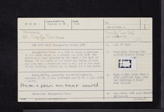 Craigcaffie Tower, NX06SE 1, Ordnance Survey index card, page number 1, Recto