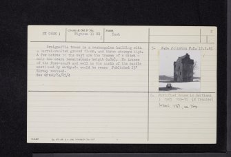 Craigcaffie Tower, NX06SE 1, Ordnance Survey index card, page number 2, Verso