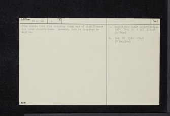 'Long Tom', Milldown, NX07SE 3, Ordnance Survey index card, page number 2, Verso