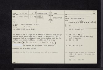 Millmoan Hill, NX07SE 8, Ordnance Survey index card, page number 1, Recto