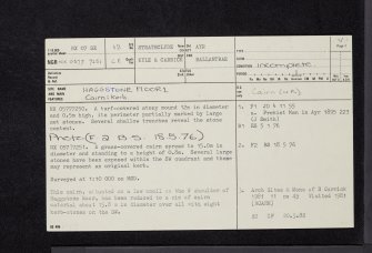 Haggstone Moor, NX07SE 12, Ordnance Survey index card, page number 1, Recto