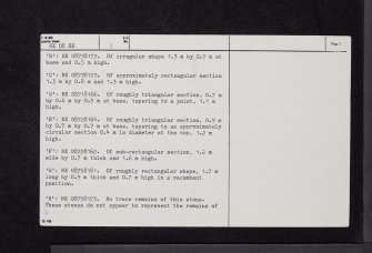 Garleffin, NX08SE 1, Ordnance Survey index card, page number 2, Verso