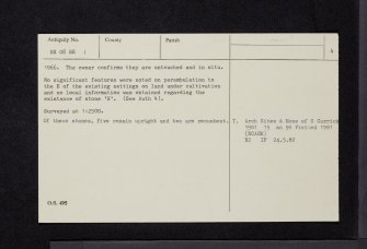 Garleffin, NX08SE 1, Ordnance Survey index card, page number 4, Verso