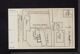 Ballantrae, Old Parish Church, Kennedy Monument, NX08SE 4, Ordnance Survey index card, page number 1, Recto