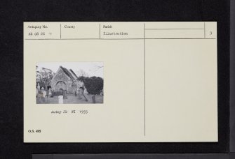 Ballantrae, Old Parish Church, Kennedy Monument, NX08SE 4, Ordnance Survey index card, page number 3, Recto