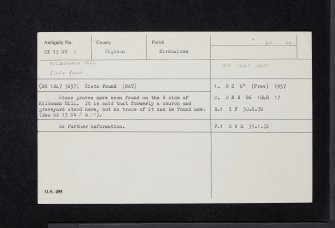 Several, NX13NW 8, Ordnance Survey index card, Recto